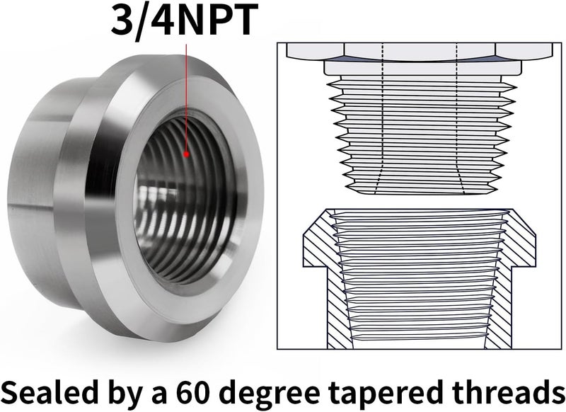 CNRAQR Aluminum 3/4" NPT Female Weld on Bung Weldable Fitting 4PCS - Image 3